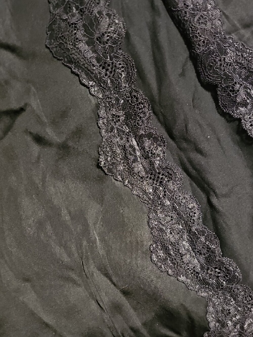 aerie Black Maxi Skirt with Lace Trim - Picture 3 of 3